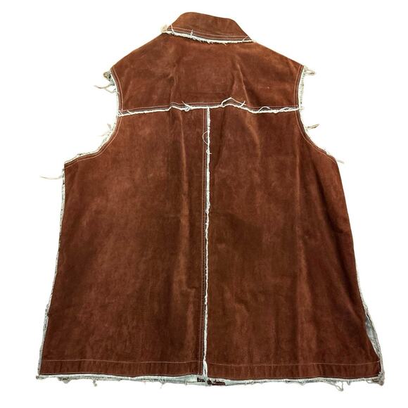 Vintage M. Julian Wilsons Leather distressed patchwork lined brown vest size XL - Picture 10 of 16